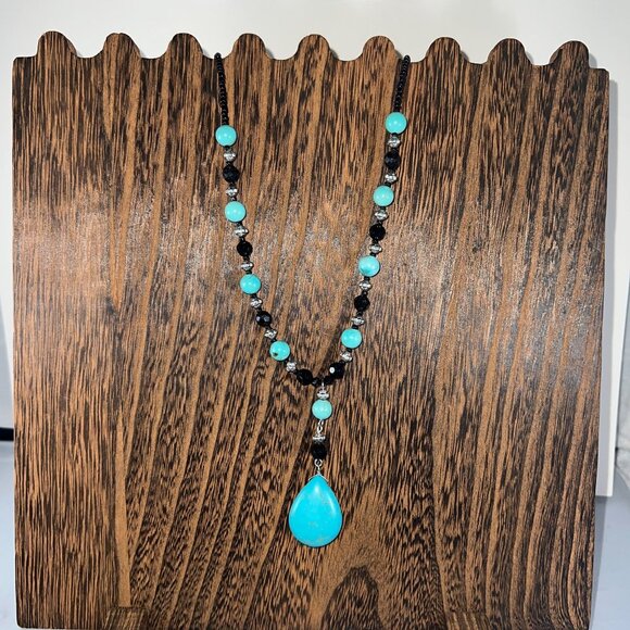 Vintage Turquoise & Coral Beaded Necklace Set - Picture 6 of 6